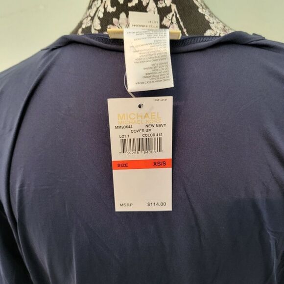 Michael Michael Kors Boho Studded Cover-Up Dress-NEW NAVY-X-Small/Small - Picture 6 of 8